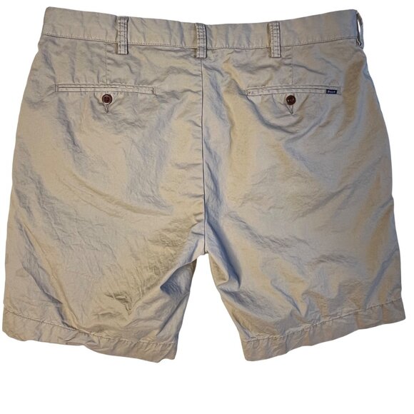 Polo By Ralph Lauren Classic Khaki Cotton Chino Shorts Preppy Summer Staple - Picture 6 of 8